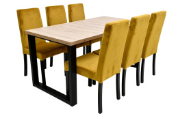 Stół Modern 90/140 rozkładany do 240 i 6 krzeseł K-33
