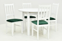 Okrągły stół Poli 1 100 cm rozkładany do 130 cm oraz 4 krzesła Bos 4