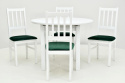 Okrągły stół Poli 1 100 cm rozkładany do 130 cm oraz 4 krzesła Bos 4