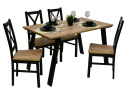 Praktyczny komplet stół Liwia 80x130 do 210 cm oraz 4 krzesła Krzyżak