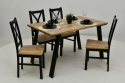 Praktyczny komplet stół Liwia 80x130 do 210 cm oraz 4 krzesła Krzyżak