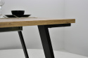 Prostokątny, loftowy stół Liwia 80x130 do 210 cm oraz 6 krzeseł K-22A