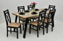 Prostokątny, loftowy stół Liwia 80x130 do 210 cm oraz 6 krzeseł K-22A