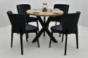 Stół Trio fi 90 cm rozkładany do 130 i 4 krzesła S-106 (możliwa zmiana wymiaru)