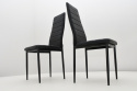 4 krzesła czarna eko skóra K-90c oraz rozkładany stół Loft 2 (wybierz wymiar)