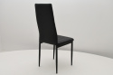 4 krzesła czarna eko skóra K-90c oraz rozkładany stół Loft 2 (wybierz wymiar)