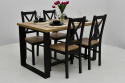 Designerski komplet stół Borys max 85x130 oraz 4 krzesła Krzyżak (wybierz kolory, ilość krzeseł i wymiar stołu)
