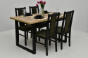 Loftowy stół do jadalni, stół Ikon 3 80/140-180 oraz krzesła Bos 14 (wybierz kolorystykę i liczbę krzeseł)