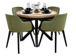 Stół Porta fi 100 cm rozkładany do 200 i 4 krzesła S-105 (możliwa zmiana wymiaru)