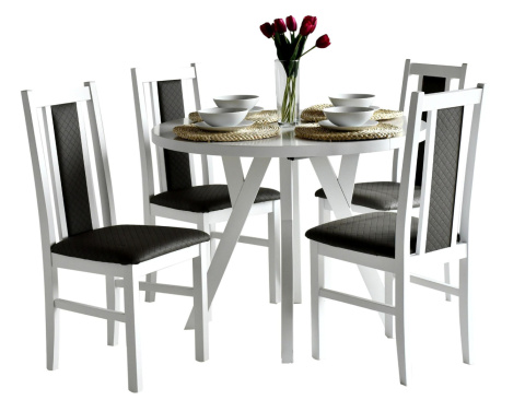 Okrągły stół Jaga (dostępny w różnych wymiarach) oraz 4 krzesła Bos 14 / duży wybór kolorów