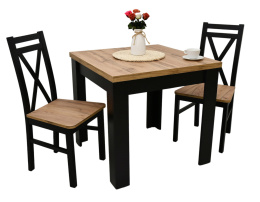 Kwadratowy nieduży stół S-44 o wymiarach do wyboru oraz krzesła K-22a (wybierz wymiar stołu, ilość krzeseł i kolorystykę)