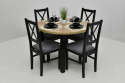 Śliczny i solidny komplet stół Poli 4 fi 100 rozkładany do 180 oraz 4 krzesła Nilo 10