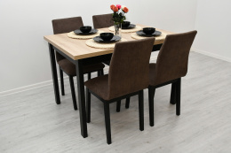Rozkładany stół Alba 1 80/120-150 oraz krzesła Luna 1