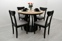 Solidny i minimalistyczny komplet mebli, stół STL 220 oraz krzesła Hugo 3