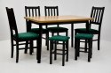 Stół Osax 7 80/120 rozkładany do 160, 4 krzesła Bos 4, 2 taborety T 1