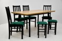 Stół Osax 7 80/120 rozkładany do 160, 4 krzesła Bos 4, 2 taborety T 1