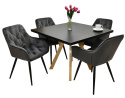 Kwadratowy, rozkładany stół Jaga KW z krzesłami Siena, kolorystyka do wyboru, wymiar stołu do wyboru