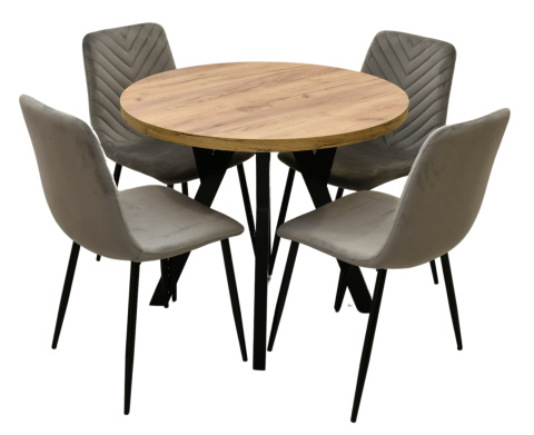 Niezwykły komplet mebli okrągły stół Jaga (rozmiar i kolorystyka do wyboru) oraz krzesła K-5F