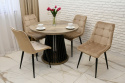 Okrągły, rozkładany stół Lamel A oraz krzesła Welur (wybierz wymiar, ilość krzeseł i kolorystykę)