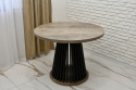 Okrągły, rozkładany stół Lamel A oraz krzesła Welur (wybierz wymiar, ilość krzeseł i kolorystykę)