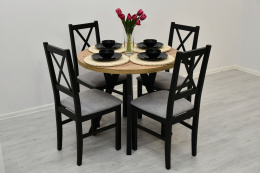 Okrągły stół Jaga (dostępny w różnych wymiarach) oraz krzesła Nilo 10 / duży wybór kolorów