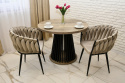 Okrągły stół do salonu, rozkładany stół Lamel różne wymiary z krzesłami Latina
