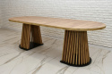 Owalny stół do salonu, rozkładany stół Lamel różne wymiary z krzesłami Latina