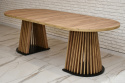 Owalny stół do salonu, rozkładany stół Lamel różne wymiary z krzesłami K-22