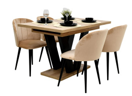 Stół Lara 80x130 rozkładany do 210cm + krzesła S-100