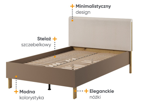 Łóżko ze stelażem i zagłówkiem Lenny LY-08 + LY-09, łóżko młodzieżowe