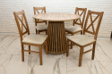 Okrągły stół do salonu, nierozkładany stół Lamel różne wymiary z krzesłami K-22