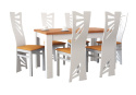 Prostokątny stół S-44 o wymiarach do wyboru oraz krzesła Mewa