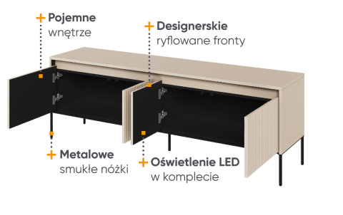 Beżowo - czarna szafka rtv trend 05