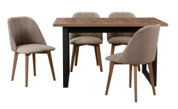 Industrialny komplet mebli, prostokątny stół Ikon 3 z krzesłami Monti 3 PP