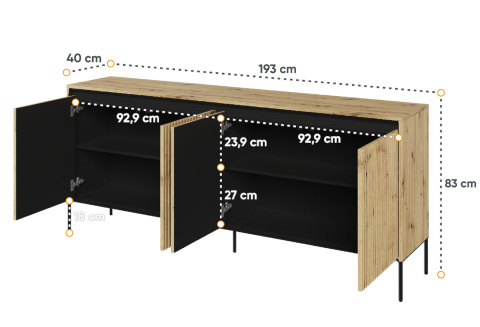 Komoda 193 cm, komoda trend 04, komoda do salonu