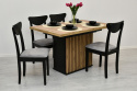 Loftowy stół z lamelami Marcin lam oraz krzesła Hugo 3