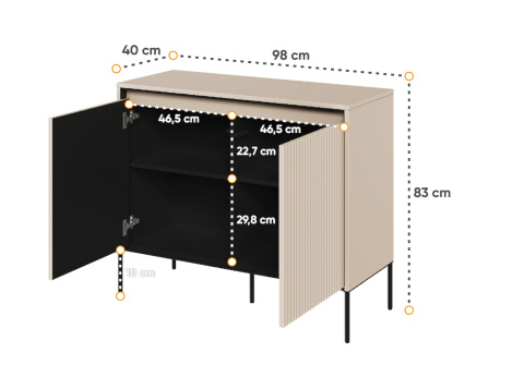 Mała, beżowa komoda Trend 02, komoda z półkami