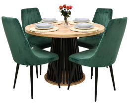 Okragły stół Lamel A z wygodnymi krzesłami S-93, wybierz kolorystykę, wymiar stołu i ilość krzeseł