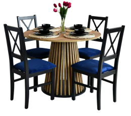 Okrągły stół Lamel nierozkładany z krzesłami Nilo 10 (wybierz kolorystykę, ilość krzeseł i wymiar stołu)