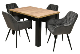 Prostokątny stół do salonu, rozkładany stół S-44 różne wymiary z krzesłami Sienna