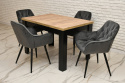 Prostokątny stół do salonu, rozkładany stół S-44 różne wymiary z krzesłami Sienna