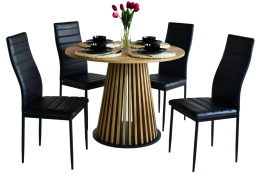 Stół okrągły Lamel w zestawie z krzesłami K-90c (wybierz kolorystykę, wymiar stołu oraz ilość krzeseł)