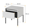 Biały stolik nocny Trend 10, stolik nocny z oświetleniem