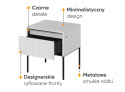 Biały stolik nocny Trend 10, stolik nocny z oświetleniem