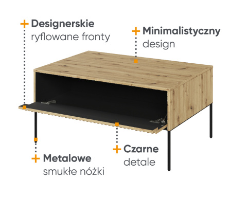 Industrialny stolik trend 09, ława do salonu, nowoczesny stolik kawowy