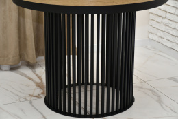 Loftowy na stalowej kolumnie, okrągły stół Pino