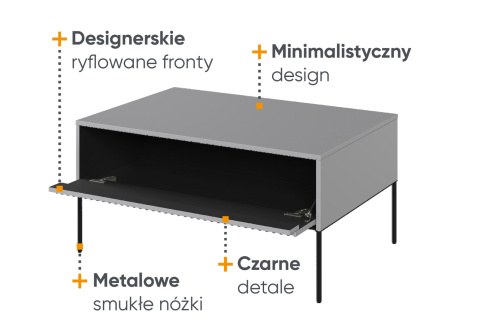 Modernistyczny, szary stolik kawowy trend 09