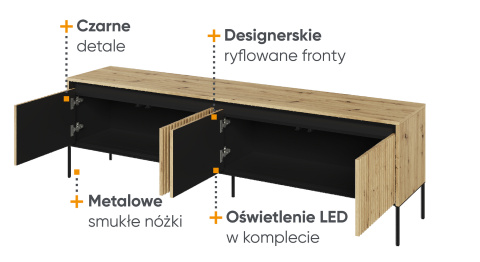 Szafka rtv dąb artisan, trend 06, szafka pod telewizor