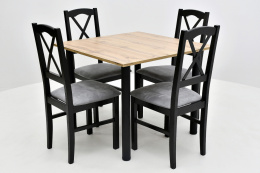 Kwadratowy stół do kuchni paola cb oraz krzesła nilo 11