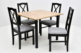 Kwadratowy stół do kuchni paola cb oraz krzesła nilo 11